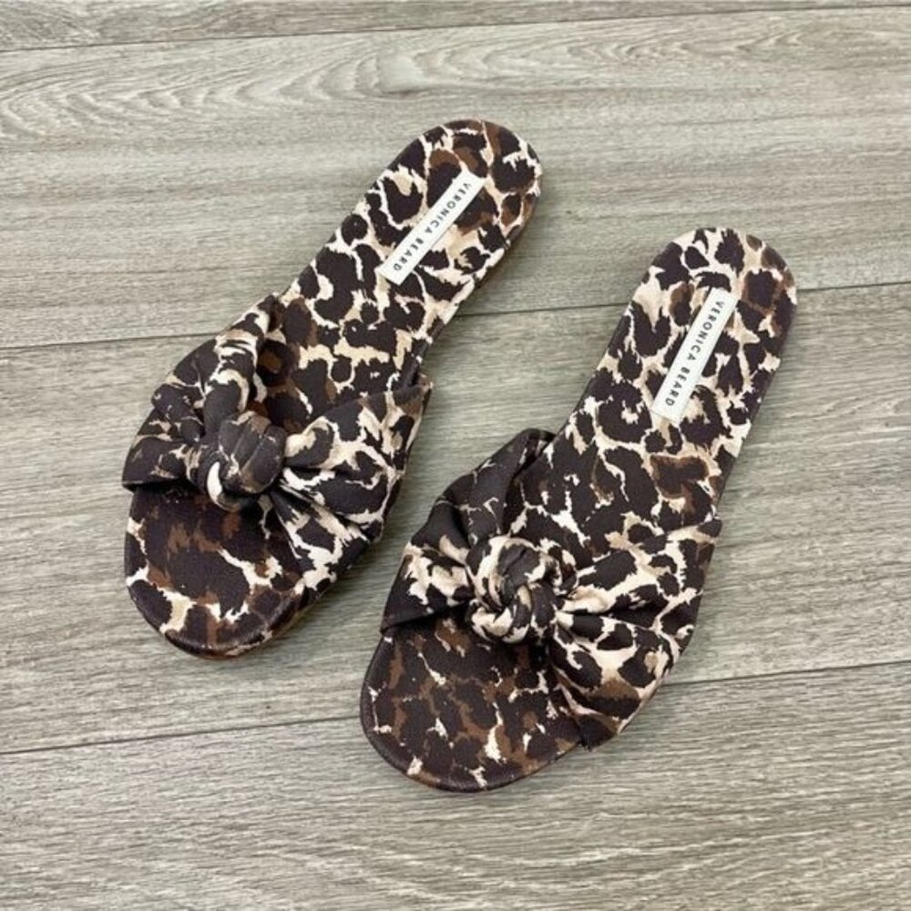 VERONICA BEARD Etra Knotted Leopard-Print Canvas Slides Size‎ 6 - Picture 5 of 8